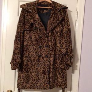 Betsey johnson leopard wrap coat XL. Very gently worn. No flaws seen